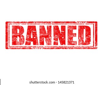 Grunge rubber stamp with word Banned inside,vector illustration