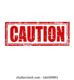 Grunge rubber stamp with word Caution,vector illustration