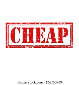 Grunge rubber stamp with word Cheap,vector illustration