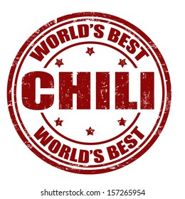 Grunge rubber stamp with the word Chili written inside the stamp svg