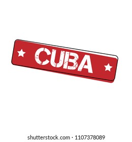 Grunge rubber stamp with word CUBA soon inside,vector illustration.Made in Cuba.