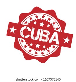 Grunge rubber stamp with word CUBA soon inside,vector illustration.Made in Cuba.