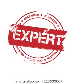 Grunge rubber stamp with word expert inside, vector illustration. seal stamp