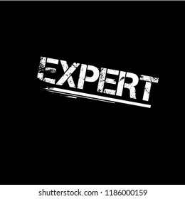Grunge rubber stamp with word expert inside, vector illustration. seal stamp