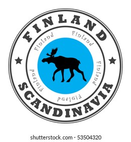 Grunge rubber stamp with word Finland, Scandinavia inside, vector illustration