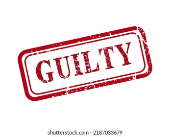 Grunge rubber stamp with word guilty inside, vector illustration
