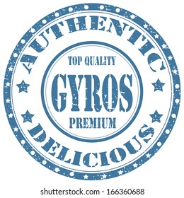 Grunge rubber stamp with word Gyros,vector illustration