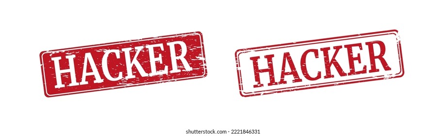 Grunge rubber stamp with word Hacker, vector illustration
