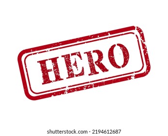 Grunge rubber stamp with word Hero inside, vector illustration