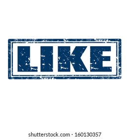 Grunge rubber stamp with word Like,vector illustration