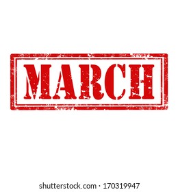 Grunge rubber stamp with word March,vector illustration