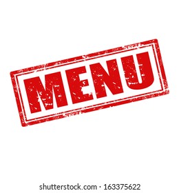 Grunge rubber stamp with word Menu,vector illustration