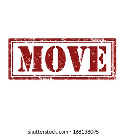 Grunge rubber stamp with word Move,vector illustration