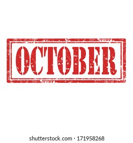Grunge rubber stamp with word October,vector illustration