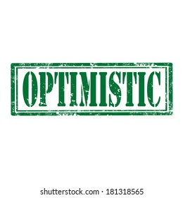 Grunge rubber stamp with word Optimistic,vector illustration
