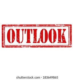 Grunge rubber stamp with word Outlook,vector illustration