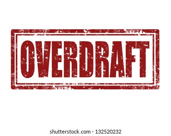 Grunge rubber stamp with word overdraft inside,vector illustration