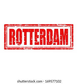 Grunge rubber stamp with word Rotterdam,vector illustration