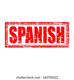 Grunge rubber stamp with word Spanish,vector illustration