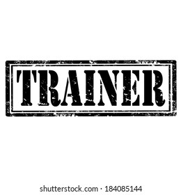 Grunge rubber stamp with word Trainer,vector illustration