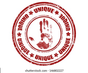 Grunge rubber stamp with word Unique inside,vector illustration