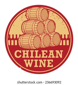 Grunge rubber stamp with words Chilean Wine, vector illustration