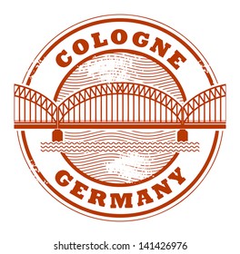 Grunge rubber stamp with words Cologne, Germany inside, vector illustration