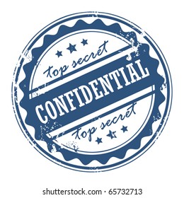 Grunge rubber stamp with the words Confidential - Top secret inside, vector illustration