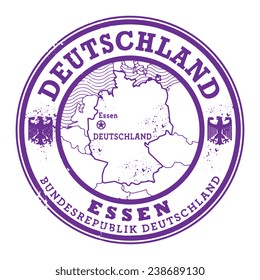 Grunge rubber stamp with words Deutschland, Essen inside, vector illustration