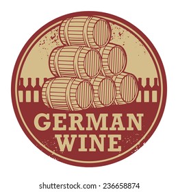 Grunge rubber stamp with words German Wine, vector illustration