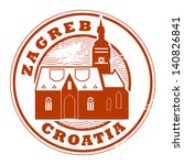 Grunge rubber stamp with words Zagreb, Croatia inside, vector illustration