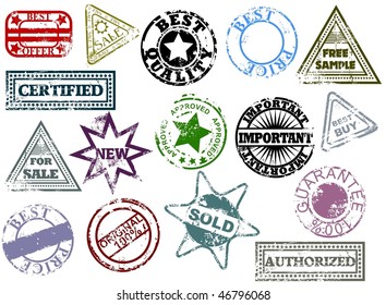 Grunge rubber stamps. Easy to change colors.