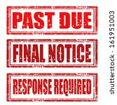 Grunge rubber stamps with words past due, final notice and response required,vector illustration