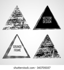Grunge Rubber Texture Stamp . Distressed  Frame . triangular Brush Strokes . Vector Illustration . 