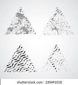 Grunge Rubber Texture Stamp in Triangle Form. 