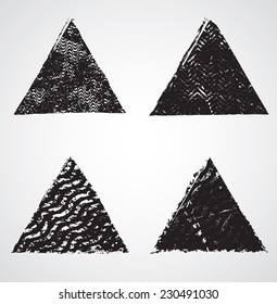 Grunge Rubber Texture Stamp in Triangle Form.  Vector Illustration .  