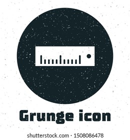 Grunge Ruler icon isolated on white background. Straightedge symbol.  Vector Illustration