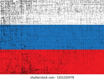 Grunge Russian flag vector illustration
