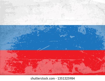 Grunge Russian flag vector illustration