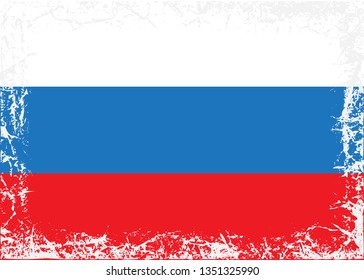 Grunge Russian flag vector illustration