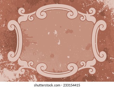 Grunge rust old fashioned vector illustration background label