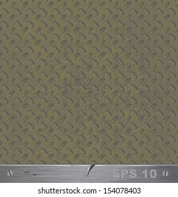 Grunge rusty metal. Vector textured background. 