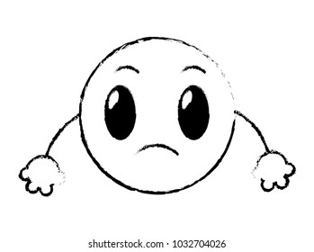 grunge sad emoji face expression with arms