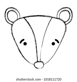 grunge sad skunk head wild animal