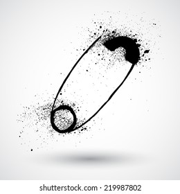 Grunge safety pin