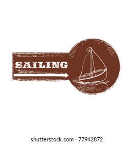  grunge sailing emblem or stamp