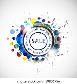 grunge sale banner, shopping concept grunge vector Illustration.