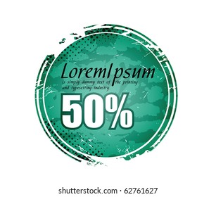 Grunge sale tag Isolated on white, vector illustration.