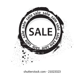 grunge sale tag, vector illustration