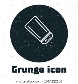 Grunge Salt and pepper icon isolated on white background. Cooking spices. on white Vector Illustration